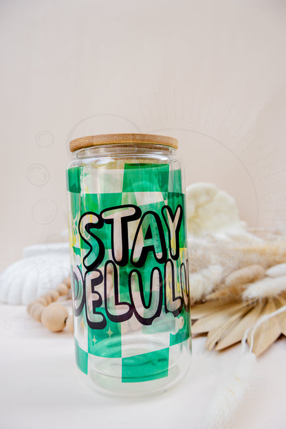 Delulu Delight: Glass Tumbler